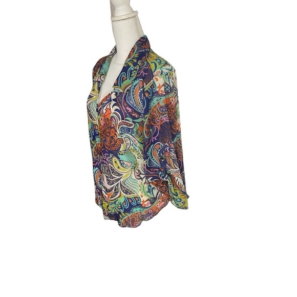 Jon & Anna New York Floral Chiffon Faux Button Front Blouse - Picture 4 of 6